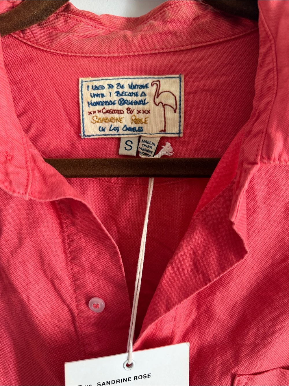 Sandrine Rose Coral Button-Front Shirt Dress‎ small - Picture 2 of 9